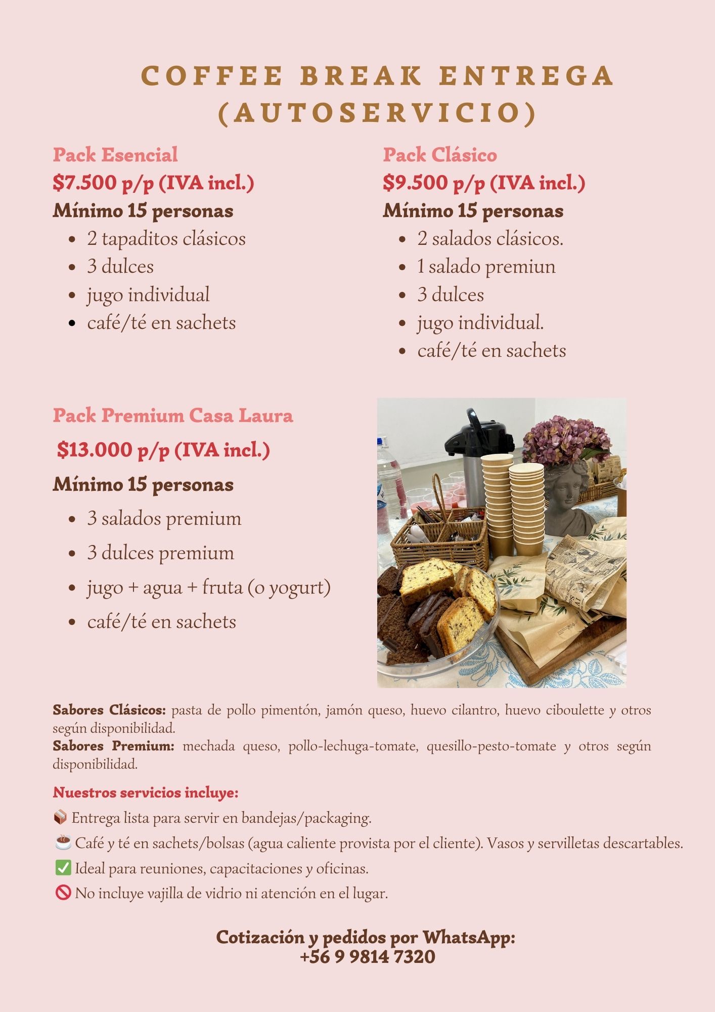 Precios coffee break autoservicio